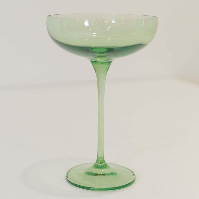 Estelle Colored Champagne Coupe Glass, Mint Green, Set of 6