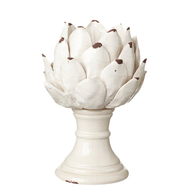 Small Cardoon Candle Holder - White