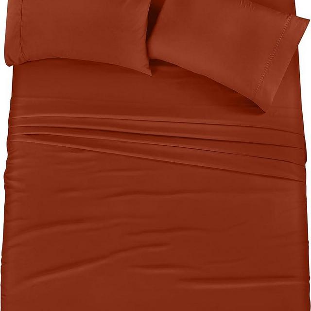 Utopia Bedding Queen Bed Sheets Set - 4 Piece Bedding - Brushed Microfiber - Shrinkage and Fade Resistant - Easy Care (Queen, Terracotta Orange)