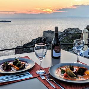 Honeymoon Dinner in Santorini