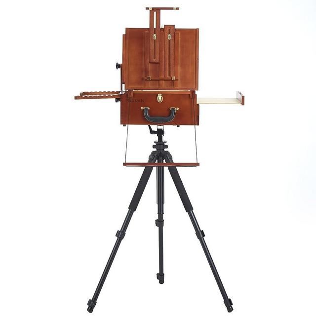 MEEDEN Plein Air Easel, French Easel, Outdoor Easel, Portable Tabletop for Outdoor Painting, Pochade Box with Travel Tripod, Travel Easel for Painting, Multi-Functional Outdoor Sketching
