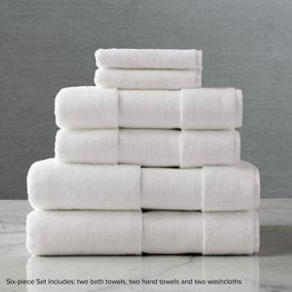Six-Piece Set in White Frontgate Resort Collection Bath Towels