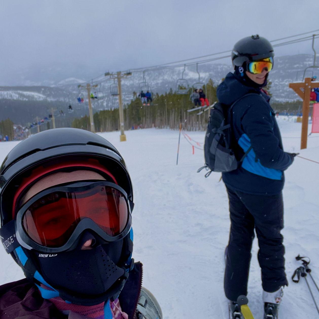 Our first time skiing! Jim is WAY better than Lauren...