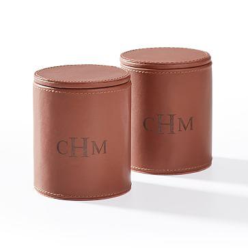 Mark & Graham Leather Liars Dice Cups, Set of 2