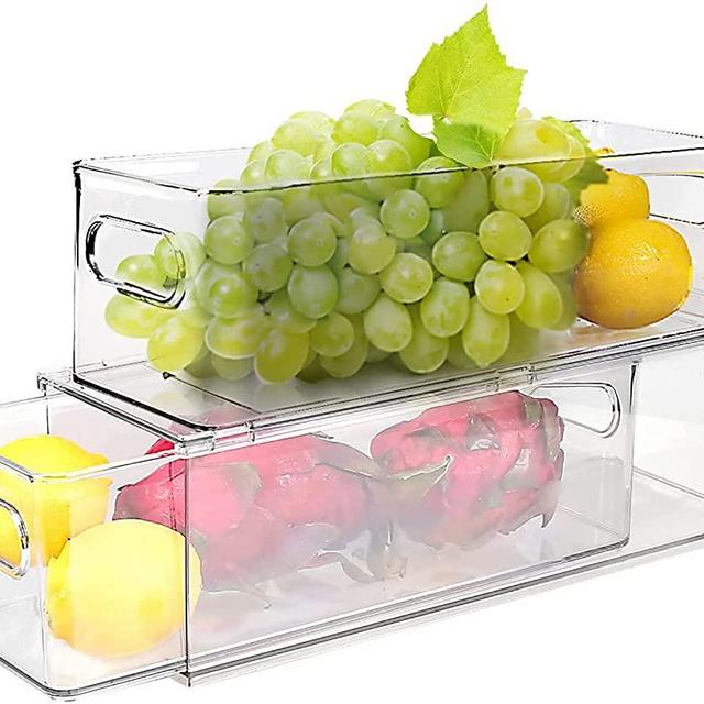 REFSAVER Fridge Storage Containers Produce Saver Stackable Refrigerator  Organizer Bins with Removable Drain Tray Fridge Organizer for Fruits and