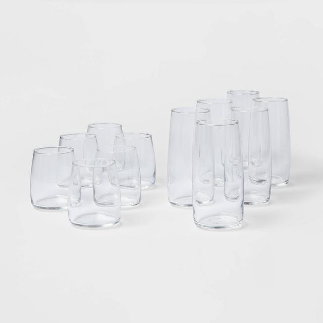 12pc Glass Cranston Double Old Fashion And Cooler Glasses Set