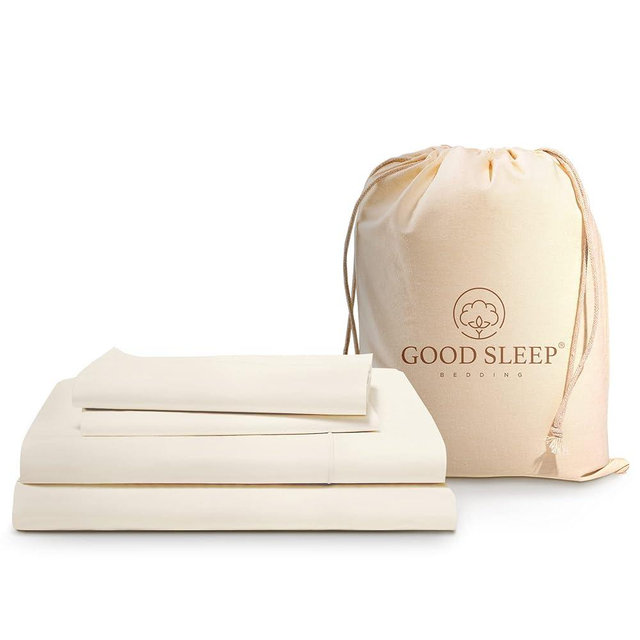 800 TC Ivory California King Sheet Sets 4 Pc, 100% Pure Cotton Cal King Sheet Set Soft California King Bed Set, 16 Inch Deep Pocket Cal King Bed Sheets - 1 Fitted Sheet, 1 Flat Sheet & 2 Pillow Case
