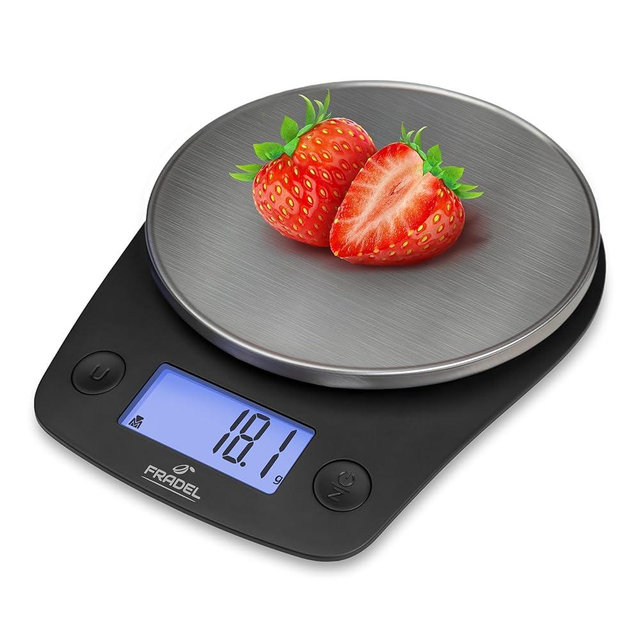 Fradel 0.1g Food Scale 2024 - Kitchen Scale for Food Ounces and Grams, Cooking and Baking Scale 11lbs Capacity - High Precision 0.1g/0.01oz Stainless Steel Plate (Round)