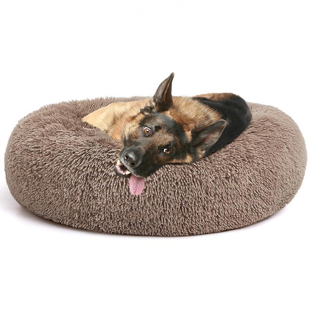 MIXJOY Orthopedic Dog Bed Comfortable Donut Cuddler Round Dog Bed Ultra Soft Washable Dog and Cat Cushion Bed (20''/23''/30''/36'') (36''x36'', Brown)