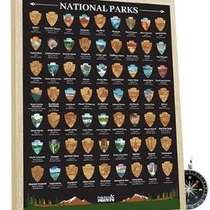 US National Parks Scratch Off Poster - National Park Gifts - National Park Map - National Park Posters - National Parks Scratch Off Travel Map - National Park Decor - National Park Wall Art 12”x16”