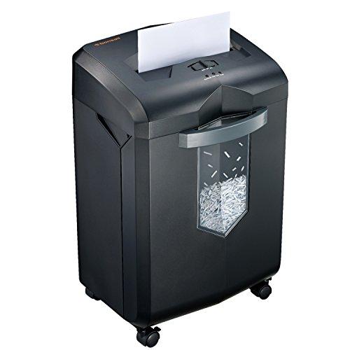 Bonsaii 60-Minute Heavy-Duty Micro-Cut Paper Shredder, 12-Sheet Shredding Capacity for Office and Home Use, Destroys Credit Card/Staples/Clips, 6-Gallon Pullout Wastebasket, Black (C149-D)