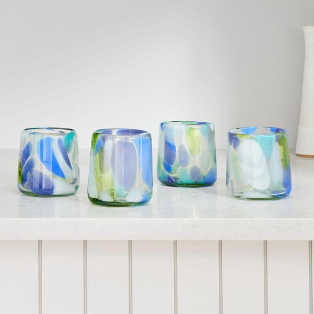 Art Glass Marble Blue Marble DOF Set of 8