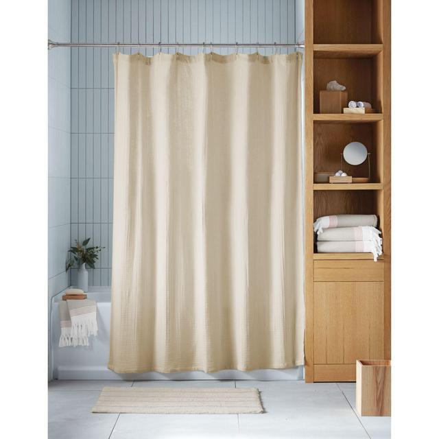 Haven™ 72-Inch x 72-Inch Double Gauze Organic Cotton Shower Curtain in Pumice