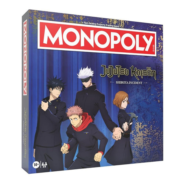MONOPOLY: Jujutsu Kaisen Edition Board Game, Buy Sell Trade Locations from the Shibuya Incident Arc, Featuring 6 Custom Tokens: Yuji Itadori, Panda, Satoru Gojo & More, Officially Licensed Collectible