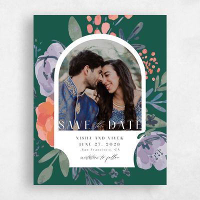 Emerald, Green Wedding Save the Date - Colletta Photo