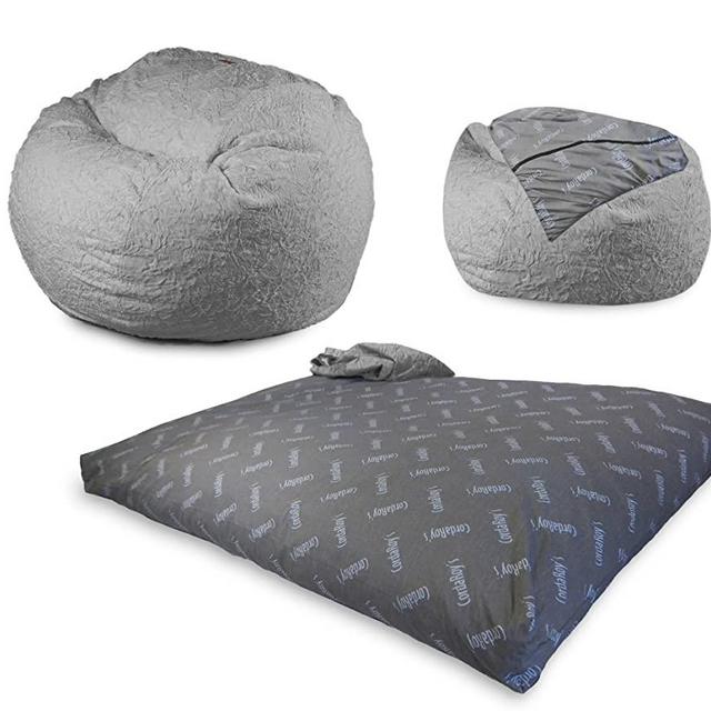 CordaRoy's Full Convertible Bean Bag - Faux Fur