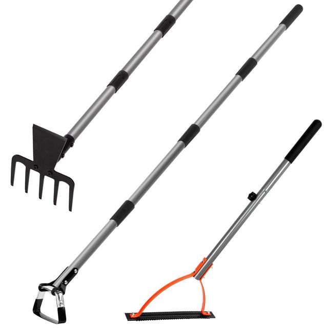 Walensee Garden Tool Set with Action Hoe, Cultivator & Weed Cutter, Sharp Serrated Blades