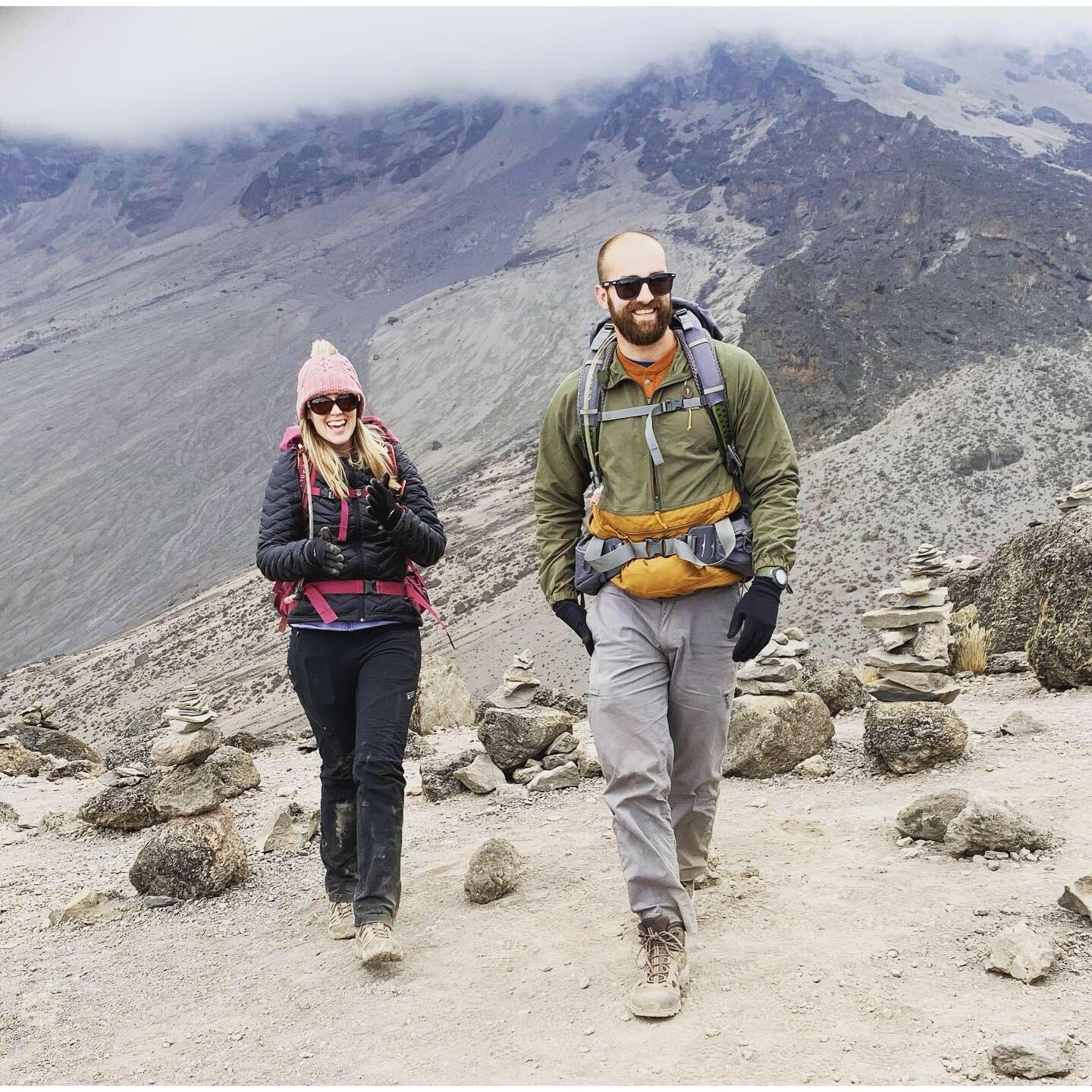 Hiking Kilimanjaro.