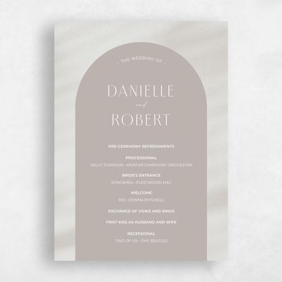 Greige, Grey Wedding Program - Pinellas