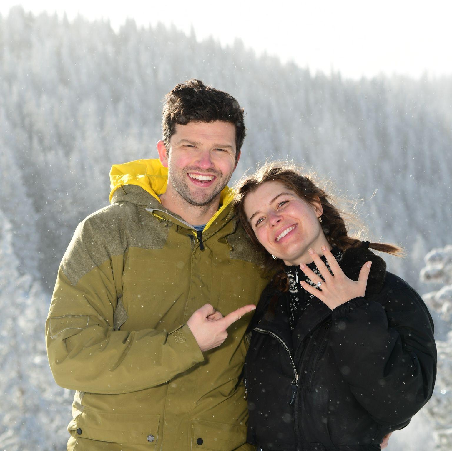 Hitting the slopes our first day as an engaged couple!
