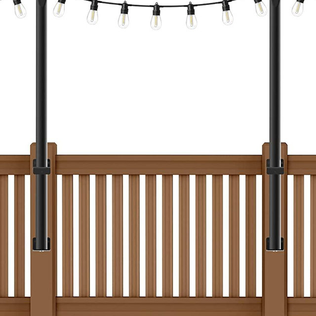 Beizelte 2 Pack 4 Ft String Light Poles,Hanging Light Poles for Outside String Lights,with Fixing Clips and Suspended Base,Freestanding Outdoor Light Poles for Deck Bistro