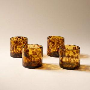 Handblown Glassware - Amethyst / Short Set of 4