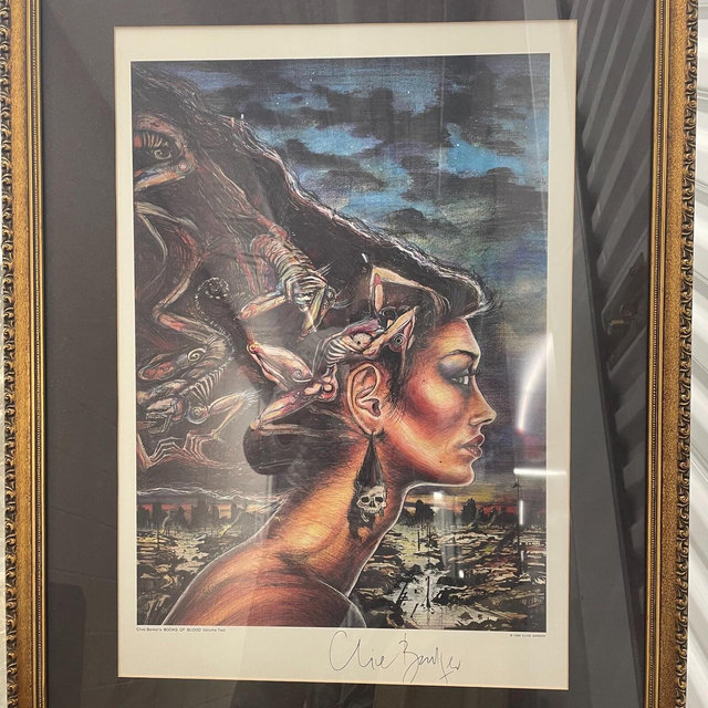 Clive Barker Original Signature Print From Books of Blood Vol II In Beautiful Frame 20X26