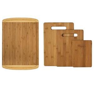Premium Bamboo Cutting Board Set of 4 - Eco-Friendly Wood Chopping Boards with Juice Groove for Food Prep, Meat, Vegetables, Fruits, Crackers & Cheese - 100% Natural Bamboo Craftsmanship. by: Bambusi