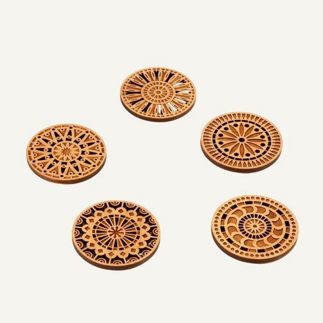 Kaleidescope / Alder Wood Coaster Set