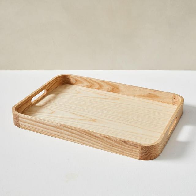 Rounded Edge Wood Trays, Ash Wood, Large