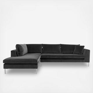 Carroll Gardens Left Facing Velvet Sectional