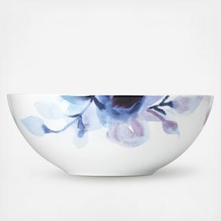 Indigo Watercolor Floral Serving Bowl