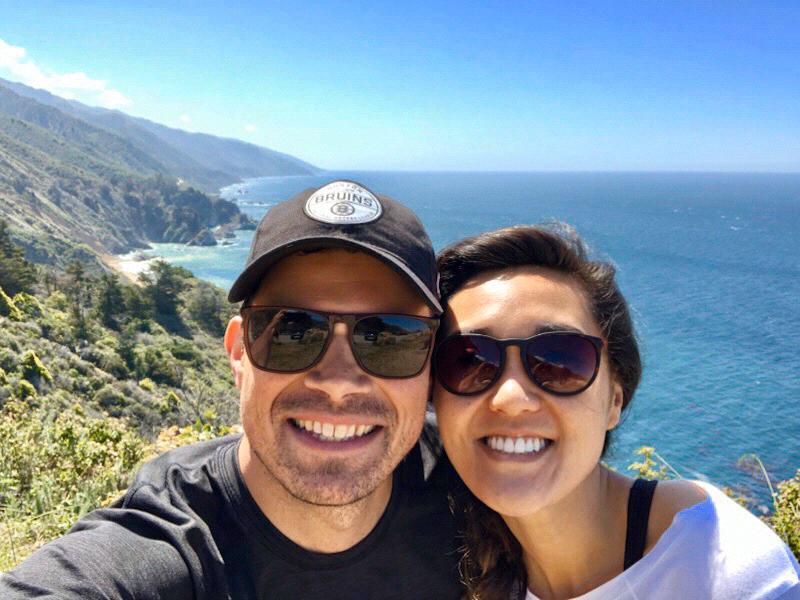 Our first time in Big Sur together...and our big heads are blocking the view