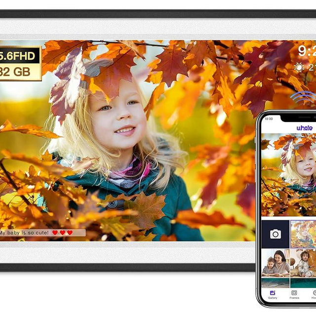 SBUSFGT 15.6inch Extra Large Digital Picture Frame WiFi Smart Digital Photo Frame 1920 * 1080 FHD Touchscreen 32GB Storage Space,Wall-Mounted,Digital Frame Using App Remotely Send Photos and Videos