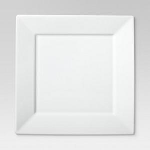 Square Rim Dinner Plate 10.2"x10.2" Set of 4 - White - Threshold™