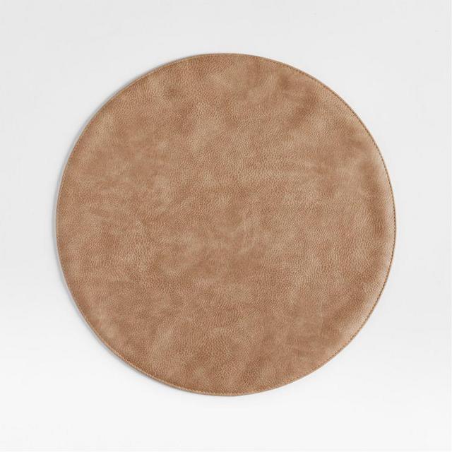 Maxwell Round Sand Brown Easy-Clean Placemat