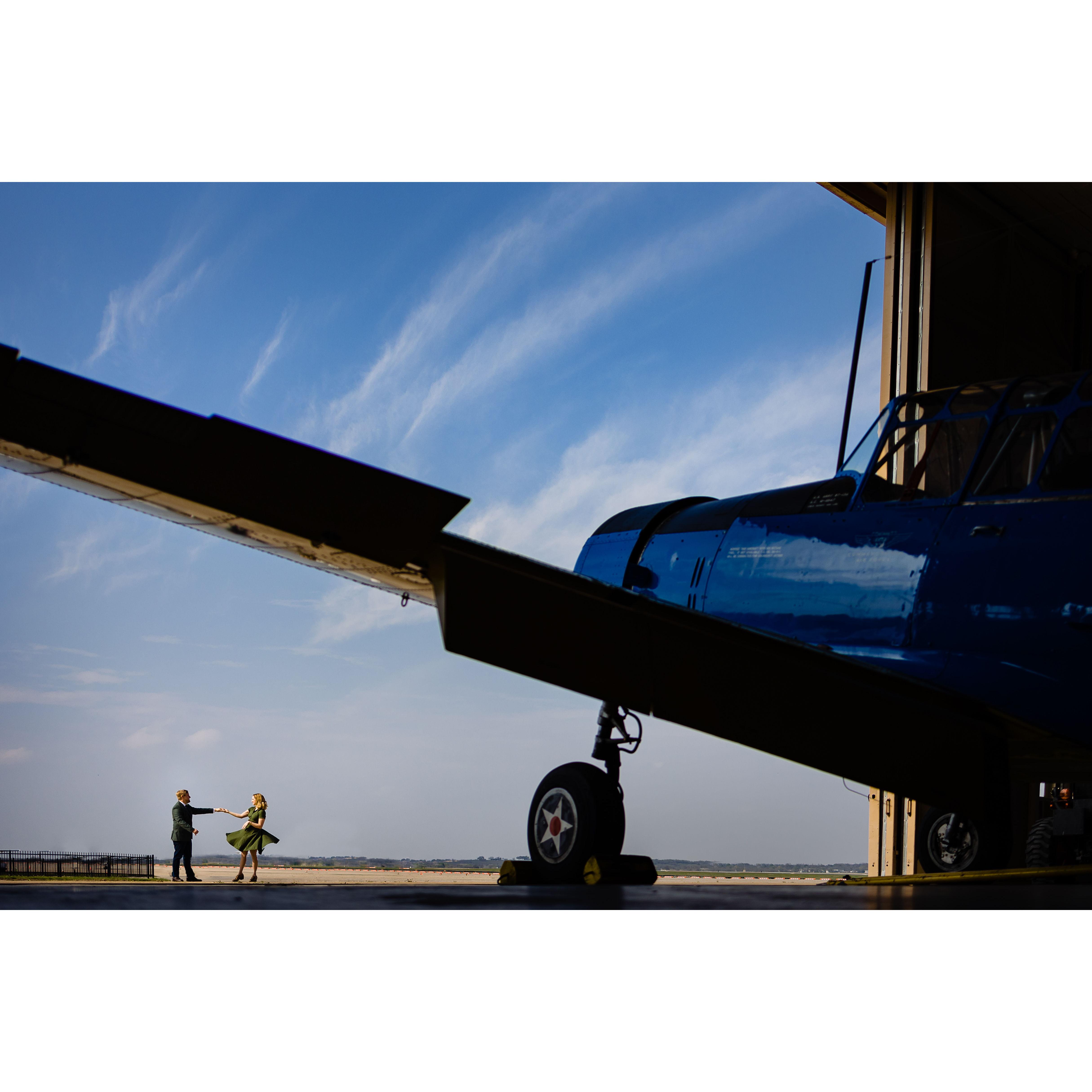 At the Commemorative Air Force Central Texas Wing taking photos with their beautiful planes! (2023)