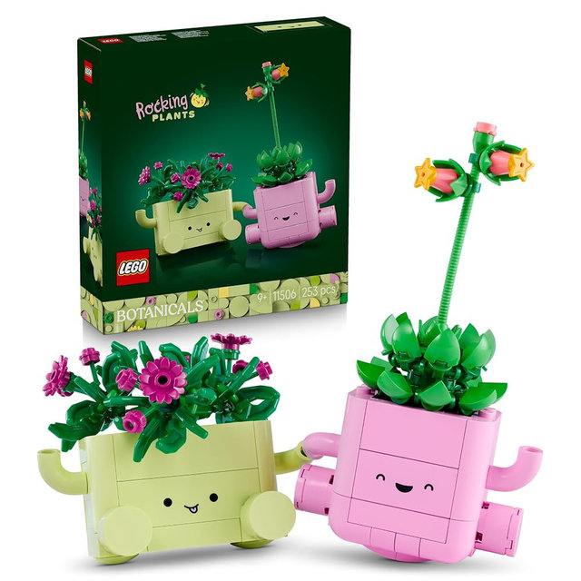 Lego 11506 Botanical Rocking Plants, Toy, Birthday Present, Blocks, Mother's Day, Girls, Boys, Kids, 9 Years, 10 Years, 11 Years, Elementary Students, Decorative Plants, Faux Green, Interior