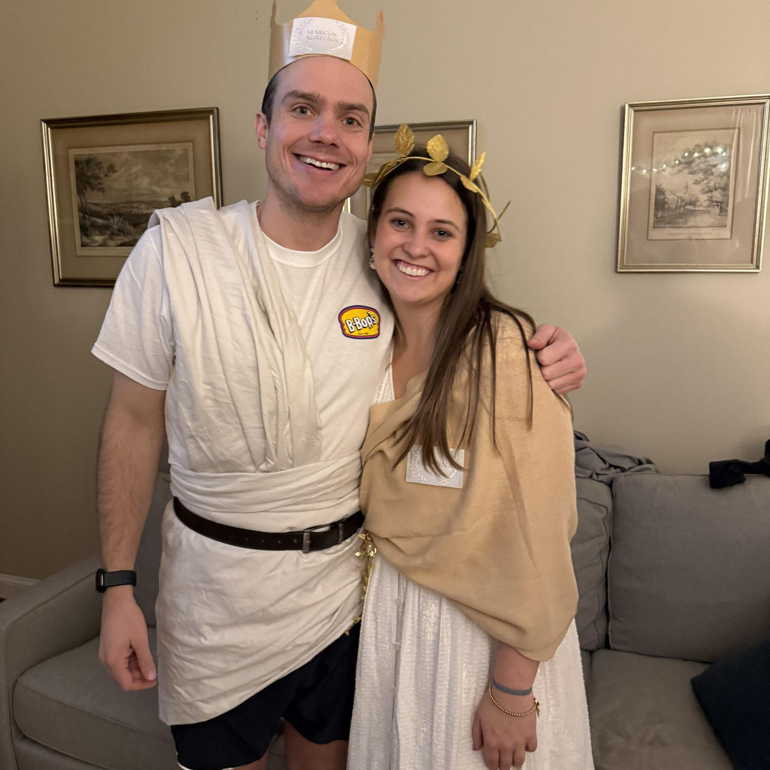 Ancient Roman themed murder mystery party! Neither of us was the killer