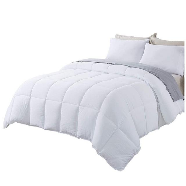 KASENTEX All Season Down Alternative Quilted Comforter Set Reversible Ultra Soft Duvet Insert Hypoallergenic Machine Washable (White, King Set)
