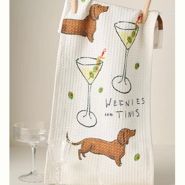 Weenies & Tinis Bar Dish Towel