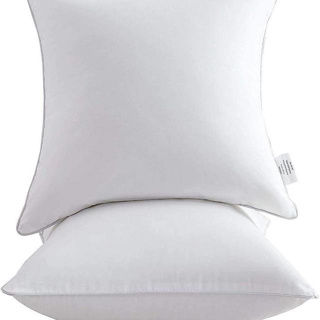 Leeden 26 x 26 Pillow Inserts (Set of 2) - Throw Pillow Inserts with 100% Cotton Cover - 26 Inch Square Interior Sofa Pillow Inserts - Decorative Pillow Insert Pair - White Couch Pillow