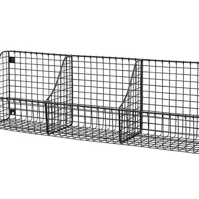 Spectrum Diversified Mount Triple Wire 3 Storage Bins Decor & Entryway Organization, Rustic Farmhouse Wall Basket, Industrial Gray