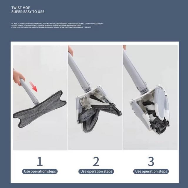 Flat X-Type Floor Mop Heads 360 Degree Squeeze Mop Hand-Free Wash Household Lazy Mop Home Cleaning Tool Light Gray MOP220505