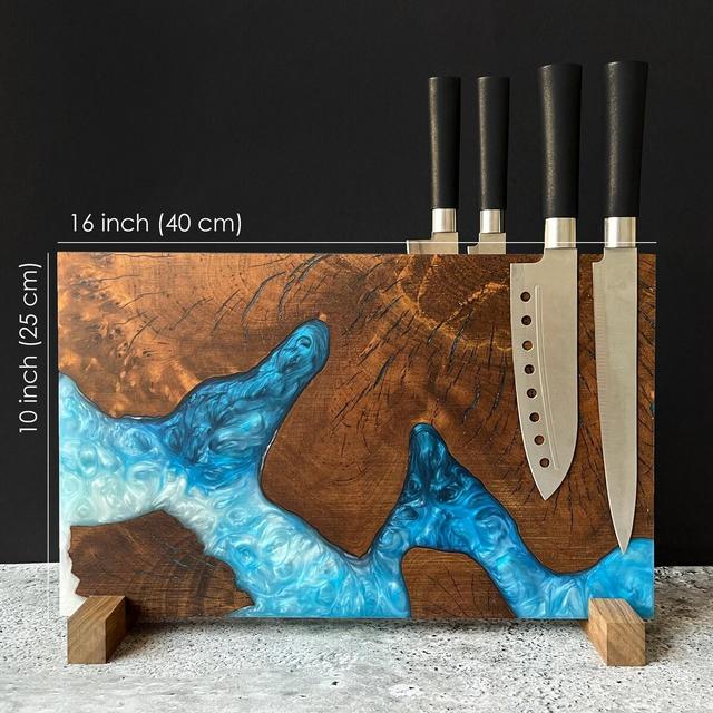 Epoxy Resin Wood Magnetic Knife Holder,Magnetic Knife Block,drawer knife block,knife strip,magnetic knife rack,knife stand,Fathers Day Gift