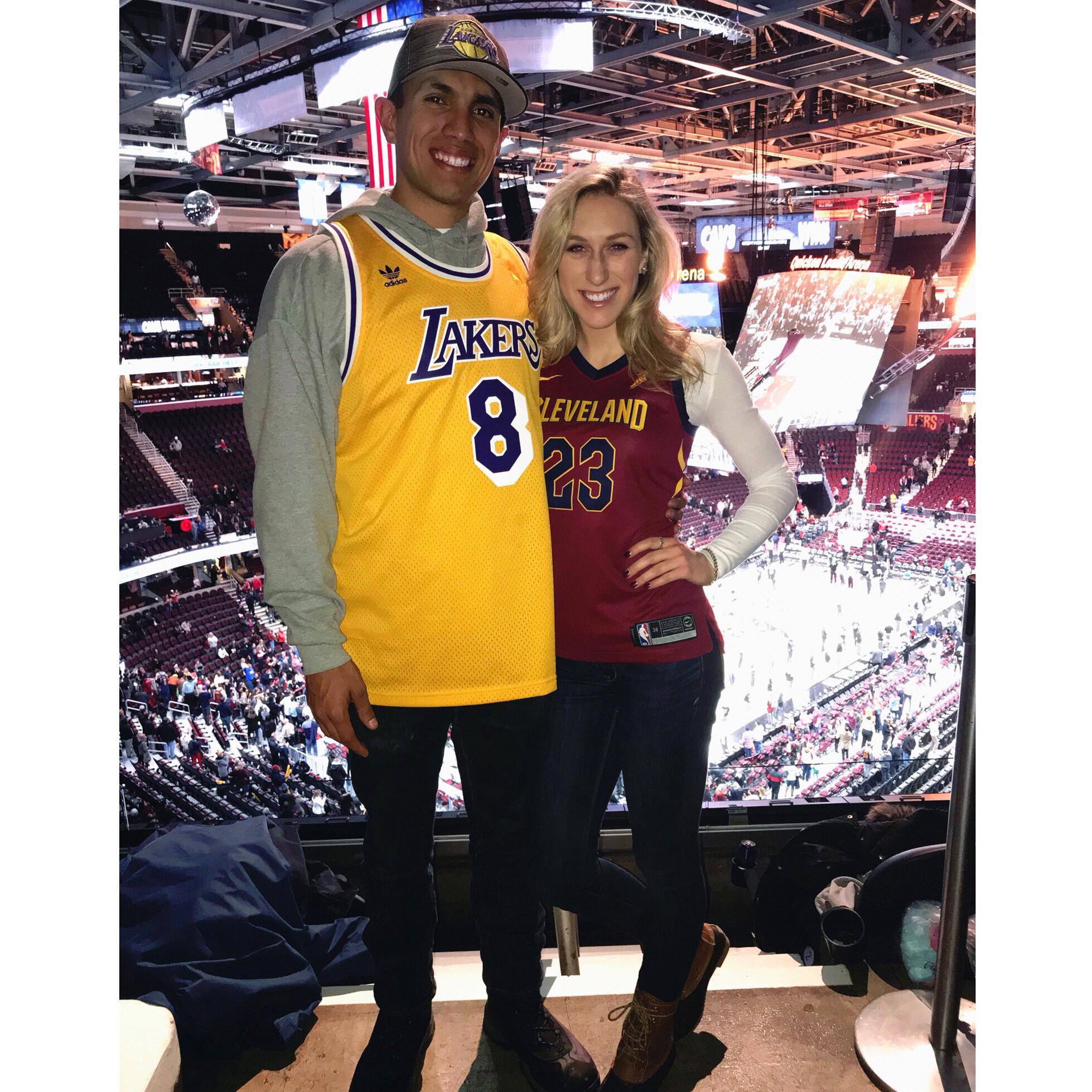 Lakers vs. Cavs game in Cleveland for Luis's Birthday!