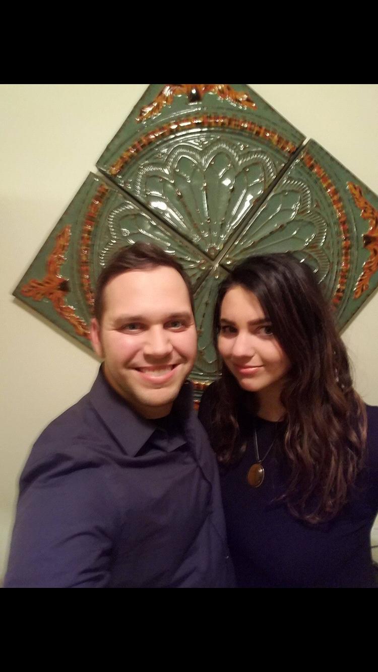 This is the night we got engaged! Caroline is clearly still in shock