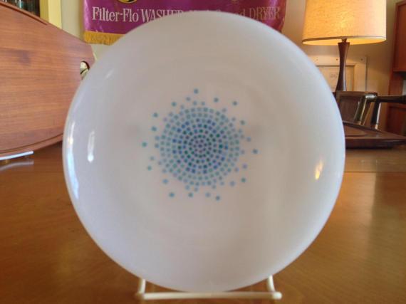 4 Vintage Fire King Blue Mosaic Salad Plate