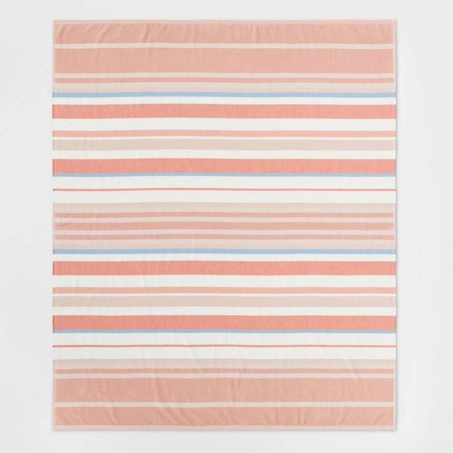 Striped Oversized Beach Towel Coral - Threshold™