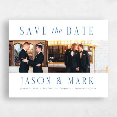 Cobalt, Blue Wedding Save the Date - Melina Multiphoto